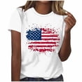 thumbnail image 2 of Womens Tops Rugby Printed Short Sleeved Round Neck Casual T-shirt White XXL, 2 of 5