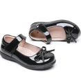thumbnail image 4 of Zapatos de princesa, zapatos de cuero para niños, Nudo de mariposa blanco y negro, ceremonia escolar, zapatos de rendimiento para niñas, escuela para estudiantes, 4 of 5