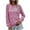 Pink, variant on Odeerbi Cardigan for Women 2024 Trendy Round Neck Solid Hollow Button Knitted Sweater Cardigan Light blue