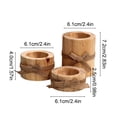 thumbnail image 3 of Set of 3 Natural Wooden Tea Light Candle Holders with Jute Bow, Rustic Log Votive Candle Stands, Farmhouse Table Decor for Wedding Party Dining Table Home Layout, 3 of 6