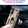 thumbnail image 4 of SaniMore Tri-layer Case for Samsung Galaxy S23 2023, 360° Rotating Holder/Kickstand Rugged PC Back + TPU Bumper Magnetic Car Mount Anti-fingerprint Anti-fall Heavy Duty Protective Shell, Gold, 4 of 7