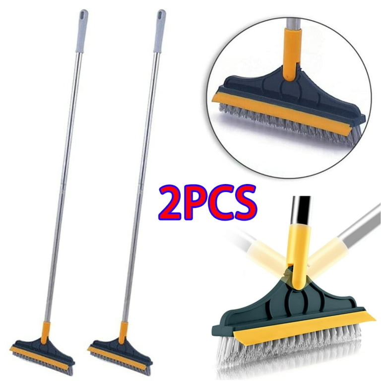 in 1 Floor Scrub Brush with Squeegee, Floor Brush Scrubber with