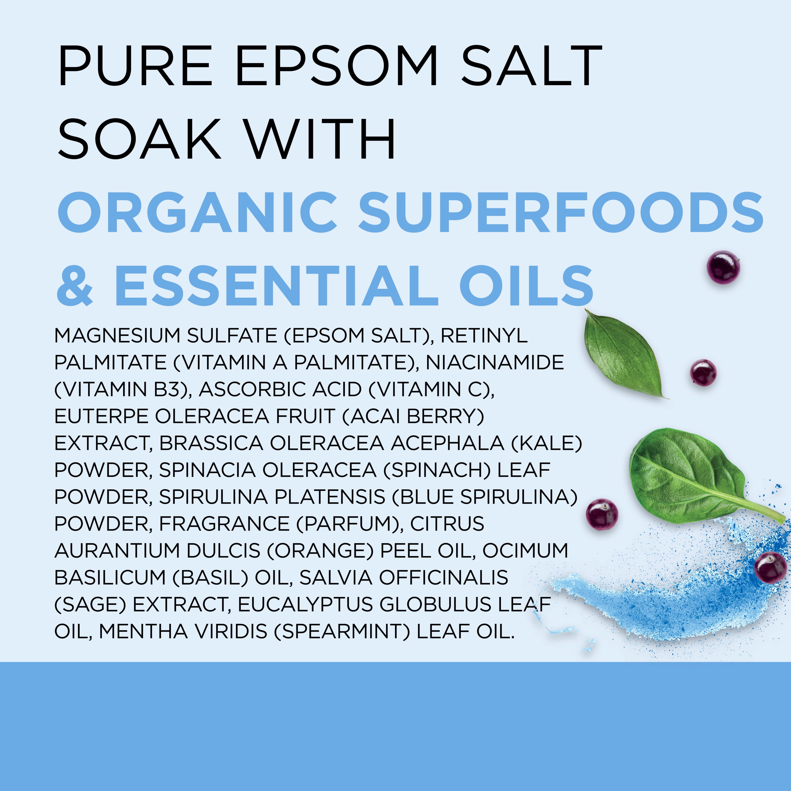 Dr Teal's Epsom Salt Magnesium Soak,  Refresh & Revitalize with Superfoods, 3 lbs