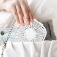 thumbnail image 4 of Handheld Mini Fan with Hanging Rope and Mirror, USB Rechargeable Portable Fan, 3 Speed, Plastic, White/Blue/Pink, Travel Office Home, 1 Pack, 4 of 6