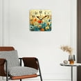 thumbnail image 2 of Square Wall Clock,Floral Field With Soft Orange And Blue Color,Silent Non-Ticking Wall Clock Decor for Home Office Kitchen Living Room Bedroom(14inch), 2 of 4