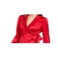 thumbnail image 5 of Nanette Lepore Women's Silk Wrap Peplum Top Red Size 2, 5 of 6
