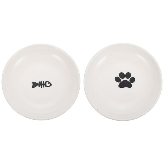 2 Pcs Pet Ceramic Bowl Cat Bowls Dog Treats Serving Dish Ceramic Cat Dish Cat Food Serving Plate