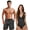 Black Leopard, variant on Brown Leopard Couple Swimsuits Matching Set Him and Her Women's Ruffled One Piece Swimsuit V Neck Lace Up Bathing Suits Men's Quick Dry Swim Trunks Drawstring Beach Shorts