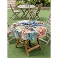 thumbnail image 5 of Outdoor Tablecloth with Umbrella Hole Zipper Coastal Sea Turtle Round Tablecloth 54" Waterproof Outside Table Cloth Rustic Vintage Nautical Starfish Coral Patio Table Cover Tablecloths for Picnic, 5 of 8