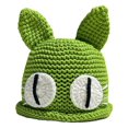 thumbnail image 1 of Knitted Hat Cute Cat Shape Contrast Color Handmade Stretchy Casual Ear Protection Oversized Autumn Winter Women Bucket Hat Daily, 1 of 10