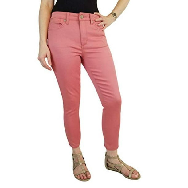 SEVEN7 SUPER SOFT ULTRA STRETCH COMFORT HIGH RISE ANKLE SKINNY DENIM - DUSTY ROSE, SIZE 12