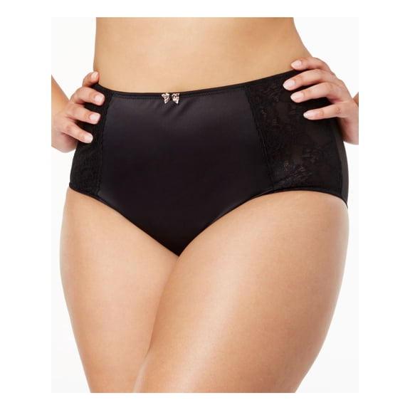 SCULPTRESSE Intimates Black Mesh Solid Everyday Brief Size: 4XL