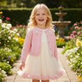 thumbnail image 5 of Peacolate 2-6T Spring Autumn Little Girls 2pcs Clothing Set Dress and Knit Cardigan,Pink,4Years, 5 of 5