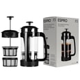 thumbnail image 1 of ESPRO - Prensa francesa P3 - Cafetera y tetera con doble microfiltrado, preparaciones sin arena y sin amargor, ideal para té suelto y café molido - (negro, 32 oz), 1 of 5