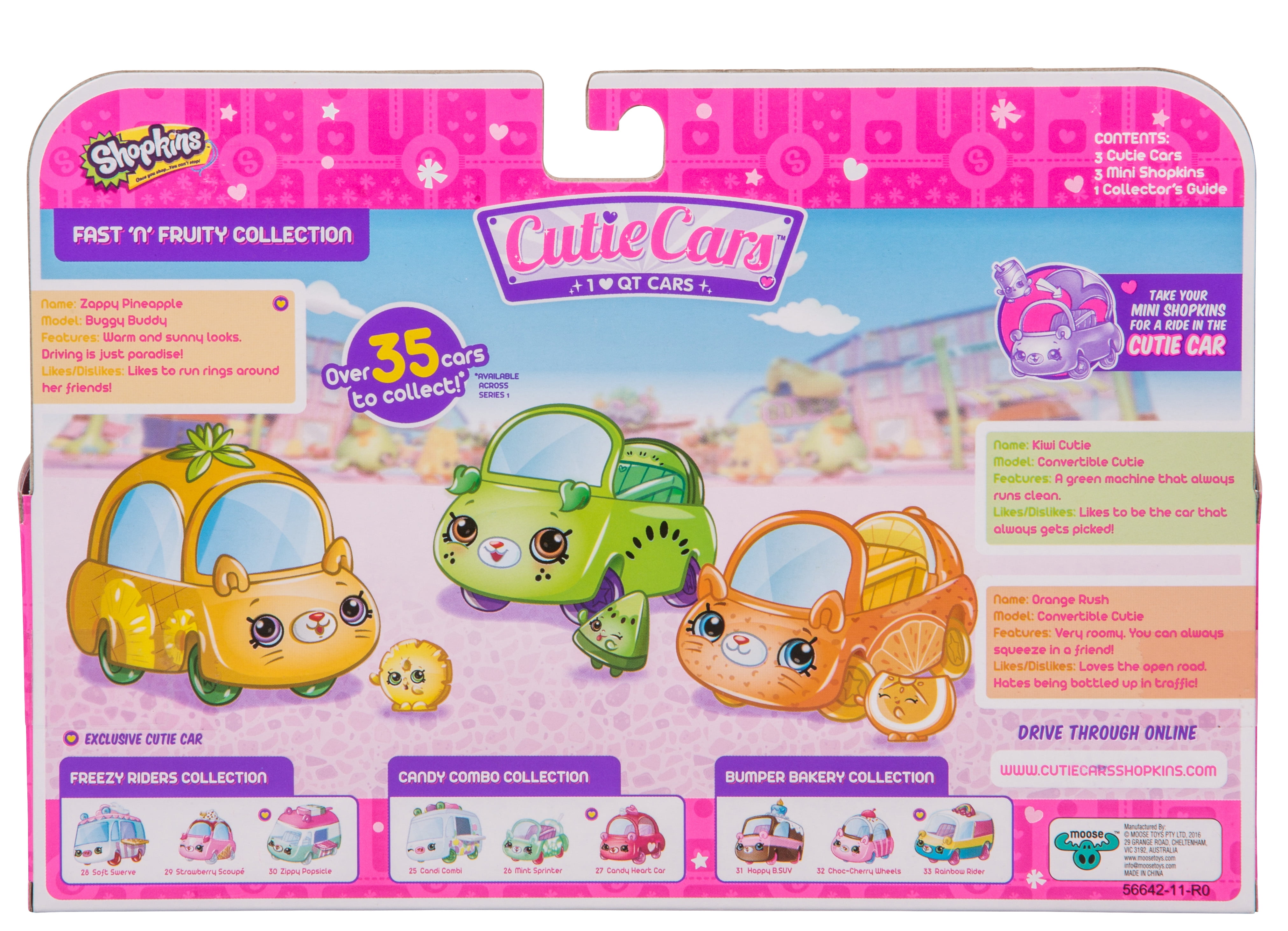 Shopkins Cutie Cars 3 Pack FAST N FRUITY Collection 22 23 /& 24