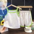 thumbnail image 2 of Asxite Girls 0-8 Years Print Floral Sleeveless Tank Topss with Shorts 2 Piece Set Green 4-5Years, 2 of 5
