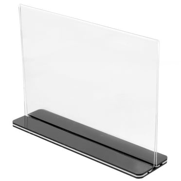 Sign Holder Acrylic Tabletop Sign Holder Easy to Change Content Displaying Frame Sign Stand for Business Weddings and Office Use (A5 Horizontal Style)