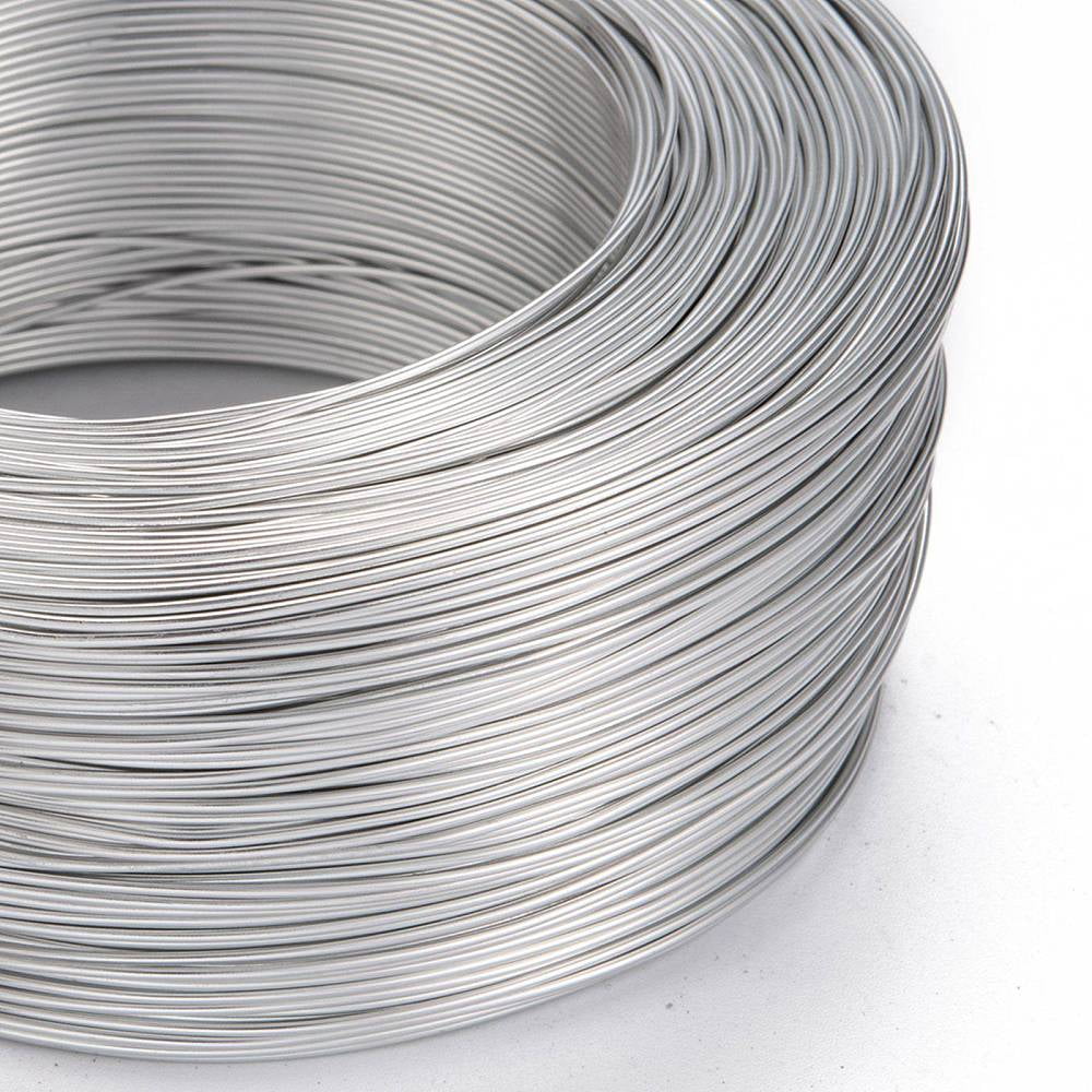 Anodized Aluminum Wire Bendable Metal Craft Wire Flexible Craft Wire for Beading Jewelry Craft Making Silver 18 Gauge 1.0mm 200m/500g(656.1 Feet/500g)