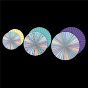 Iridescent Hanging Paper Fans, Assorted Color - Pack of 3