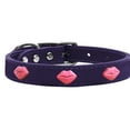 thumbnail image 3 of Mirage Pet Products Leather Lips Dog Collar, Purple, XL/XXL, 3 of 3