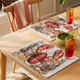 thumbnail image 4 of Coastal Lobster Placemats Set of 4 Beach Coral Shell Nautical Retro Place Mats Indoor Wipeable Table Mats Washable Cloth Dining Table Placemats for Kitchen Holiday Party Home Decor 13x19 Inch, 4 of 9
