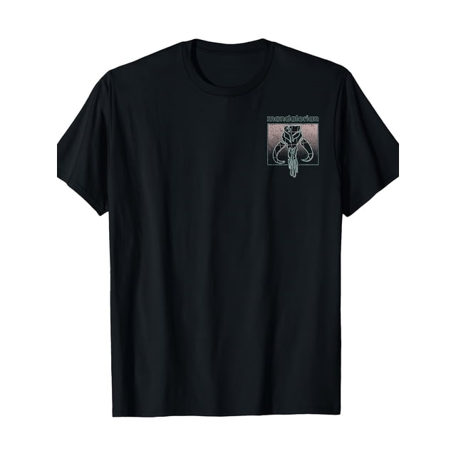 T-shirt Star Wars Mandalorian Dégradé Crâne & Casque Mandalorian Graphique Décontracté Col Rond Manches Courtes avec Design Iconique Mandalorian pour Tenue Décontractée & Événements à Thème