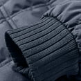 thumbnail image 6 of LMOIPLI Men's Quilted Baseball Fleece Jacket Slim Fashion Ribbed Collar Winter Warm Loose Jacket with Pockets Gray XXL, 6 of 8