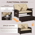 thumbnail image 5 of Outsunny Patio Loveseat Daybed w/ Storage, Footrest & Tables, Beige, 5 of 10