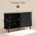 thumbnail image 2 of Sideboard Buffet Cabinet with Silding Doors, Accent 55" Storage Cabinet with Adjutable Shelf for Kitchen, Living Room, Black, 2 of 13