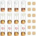 thumbnail image 2 of WEBEEDY Clear Glass Dome Cover Decorative with Foam Artificial Rose Bouquet inside with Adhesive Tapes and Plastic Paillette Mixed Color 30x77mm 3 colors 4pcs/color 12pcs/set, 2 of 7