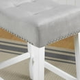 thumbnail image 5 of Roundhill Furniture Morovo Velvet Counter Height Stools Saddle Seats, Set of 2, Gray, 5 of 7