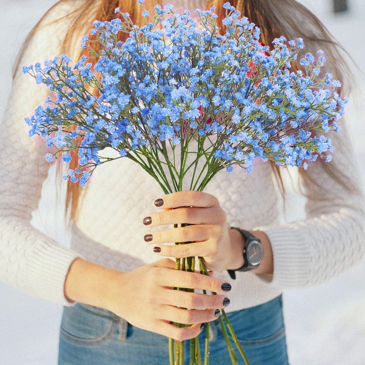 Dalrosia Artificial Baby Breath Gypsophila Flowers Bouquets 10PCS Real Touch Flowers for Wedding Party DIY Wreath Floral Arrangement Home Decoration