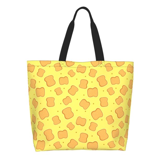 Balery Toast Bolsa Tote Estilo Estético con Cremalleras, Bolsa de Hombro, Bolsa de Compras Grande y Plegable