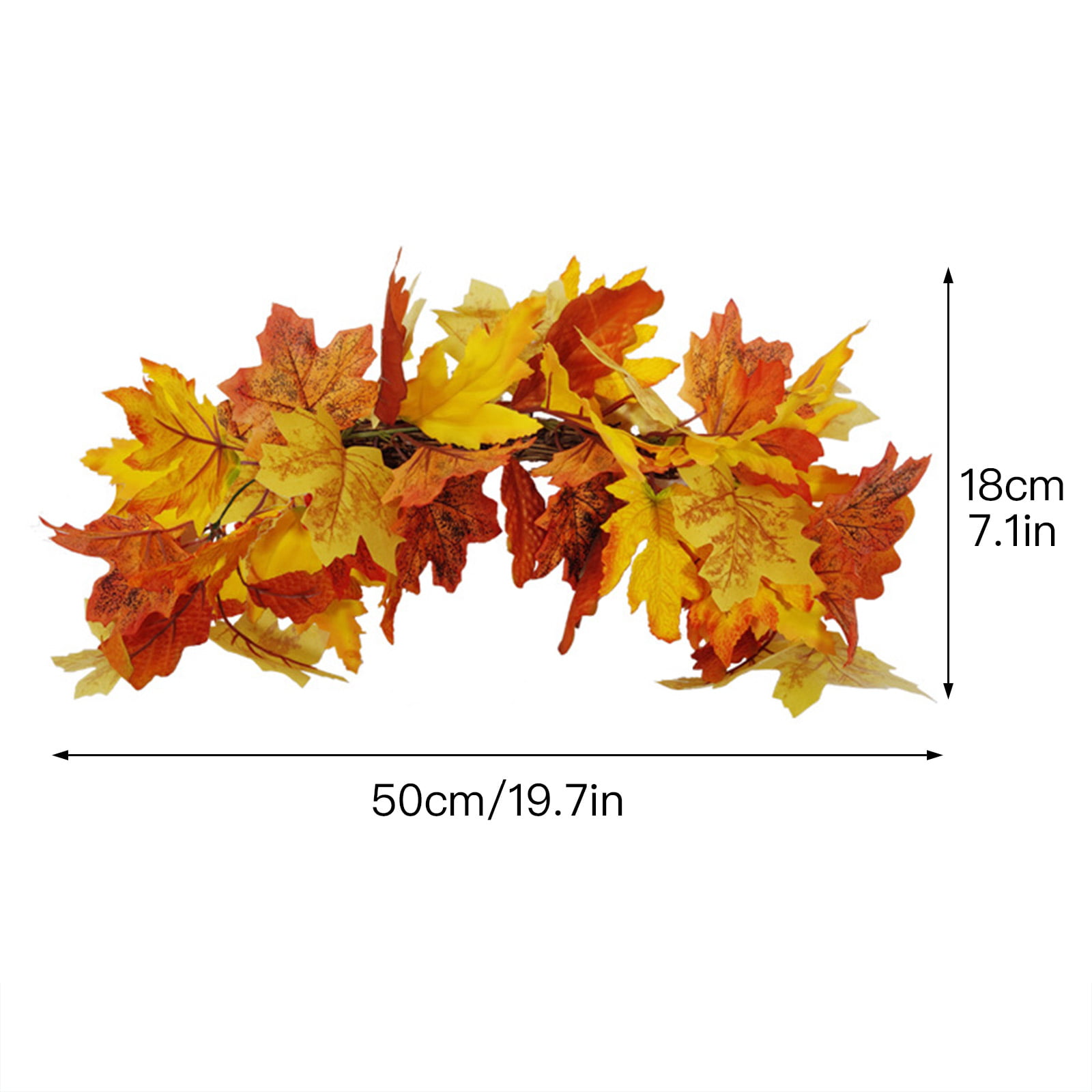 Autumn Decoration Fall Maple Leaf Wreath Sign Wall Hanging 
