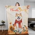 thumbnail image 3 of Happy Thanksgiving Akita with Turkey Pumpkins Autumn Vibes Cozy Fleece Blanket Inu Dog Lover Warm Soft Throw Blanket - 12018, 3 of 5