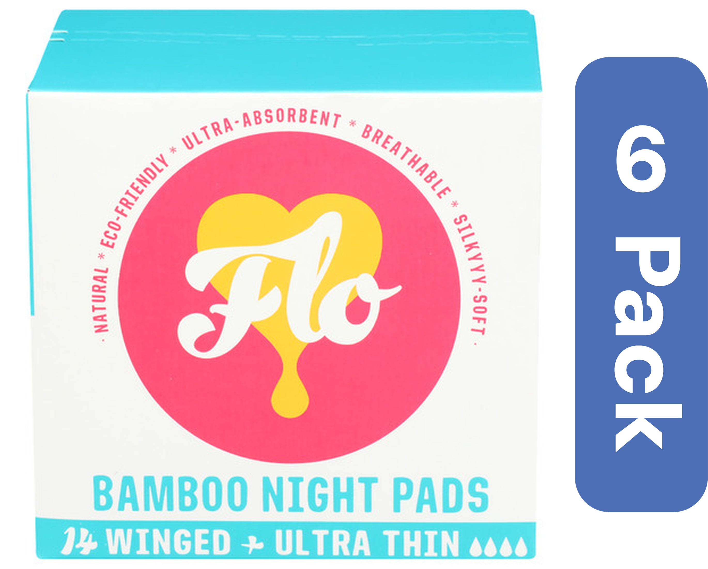 Flo Pads Bamboo Day 16 Count (Pack of 6) - Walmart.com