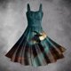 thumbnail image 1 of WILLBEST Vestidos con Curvas para Mujer Vestido de Mujer con Estampado sin Mangas con Tirantes En La Cintura y Falda con Vuelo con Personalidad E Mediana​​, 1 of 3