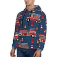 thumbnail image 3 of Honeii Fire Truck 1 Pattern Mens Hoodies Men's Loose Sleeve Sweatshirt,Pullover Hooded Sweatshirt for Men,Essentials Hoodie-Medium, 3 of 7