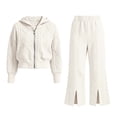 thumbnail image 2 of Cethrio Girls Knitted Outfit Sets, Fall 2 PC Casual Long Sleeve Girls' Clothing Sets Beige Size 7-8 T, 2 of 6