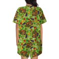 thumbnail image 3 of Bingfone Carrot Eggplant Print Pajamas Sets for Women Soft Short-Sleeved Pjs with Lounge Shorts Two Piece Sleepwear, 3 of 8