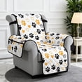 thumbnail image 4 of SCRAWLGOD Paw Heart Print Recliner Chair Cover Washable Breathable Recliner Chair Cover with Pocket Non Slip Anti Scratch Reclining Slipcover for Dogs, 4 of 7