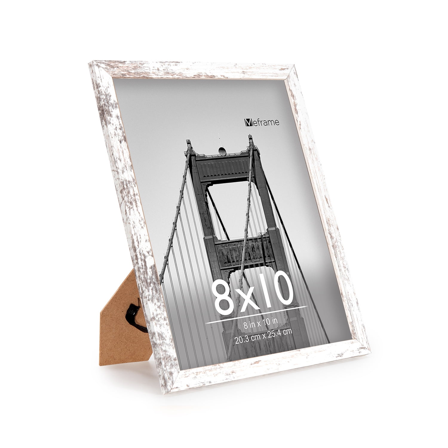 Meframe 10PACK Wooden Collage Picture Frame Set, Wall and Tabletop Display Photo Frames, Multiple Sizes Including 8x10, 5x7, 4x6, Frosted White