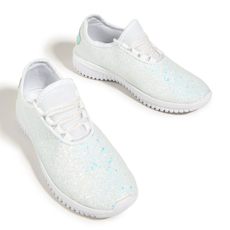 White Glitter Glam Sneakers: Lightweight Women’s & Girl’s Fashion Sneakers 5