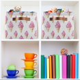 thumbnail image 6 of Yayeee 2 Pack Canvas Storage Basket with Handles for Shelves Fabric Bins Closet Organizer, Pink Cartoon Ice Cream, 6 of 8