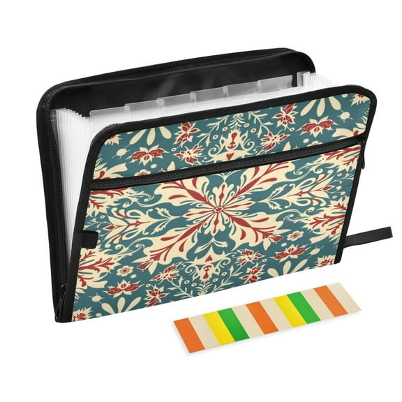 Organ Folder 14.2 x 0.8 x 10.6 Inches 13 Separate Pockets A4 Size Documents Folder A Sort Storage File Manager For The Home Office Christmas Flower