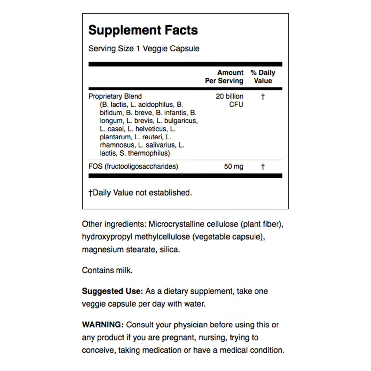 Swanson Probiotic for Digestive Health 20 Billion Cfu 60 Veg Caps 3 Pack
