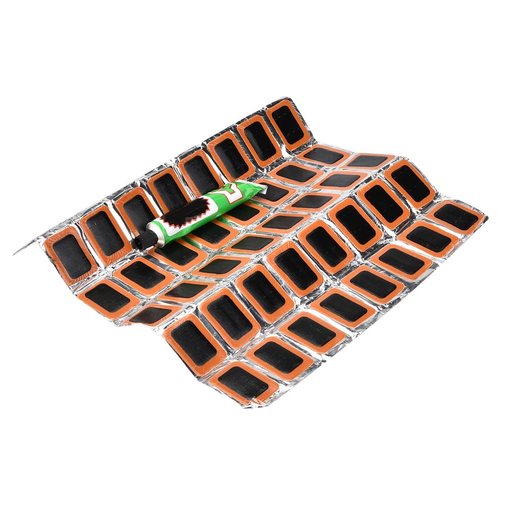 Bike Tire Patch, 48 Patches 30ml Glue Time Use Bike Tube Patch Wear