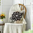 thumbnail image 6 of Sm:)e Black Brown Waterproof Dahlia Floral Throw Pillow Covers 18x18 Inch Set of 2, Outdoor Farmhouse Decorative Square Cushion Cases for Patio, Living Room, Sofa, Bed, 6 of 8
