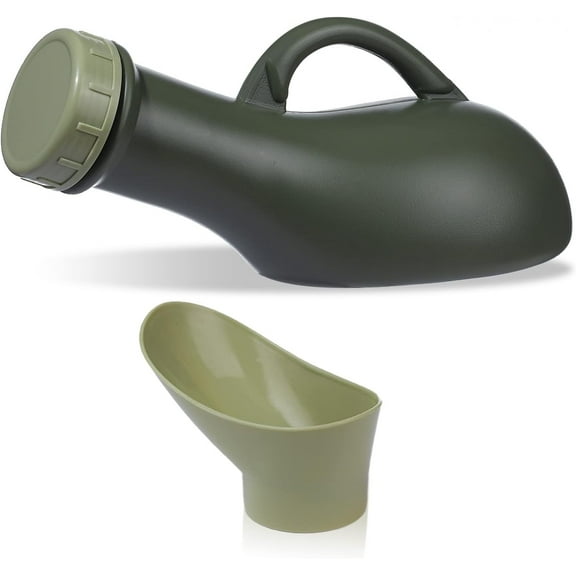Unisex Urinal Bottle Portable Pee Bottle with a Lid and Funnel Plastic Travel Toilet Urinal for Men and Women Hospital Camp Car, 1000 ML