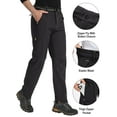 thumbnail image 3 of POENTAB Men's Hiking Snow Pants Winter Fleece Lined Insulated Softshell Waterproof Ski Hunting Pant Black 34, 3 of 9